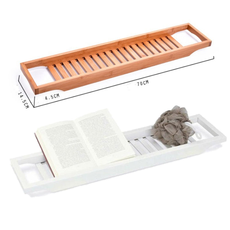 Bamboo Non-slip Bathtub Shelf Multifunctional Soaking Shelf, Bamboo Color, White