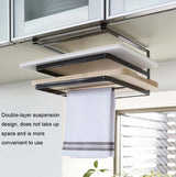 Double-layer Punch-free Kitchen Wall-Mounted Cutting Board Rack