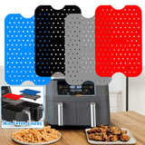 For NINJA DZ201 DZ401 Air Fryers 2pcs Silicone Pad Rectangular Liner