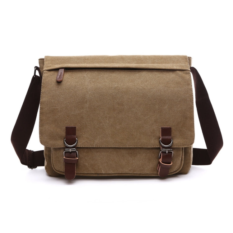Versatile Canvas Shoulder Messenger Bag Business Computer Bag, Khaki Large, Dark Blue Large, Coffee Large, Black Large, Khaki Medium, Dark Blue Medium, Coffee Medium, Gray Large, Gray Medium, Green Large, Green Medium Khaki Large