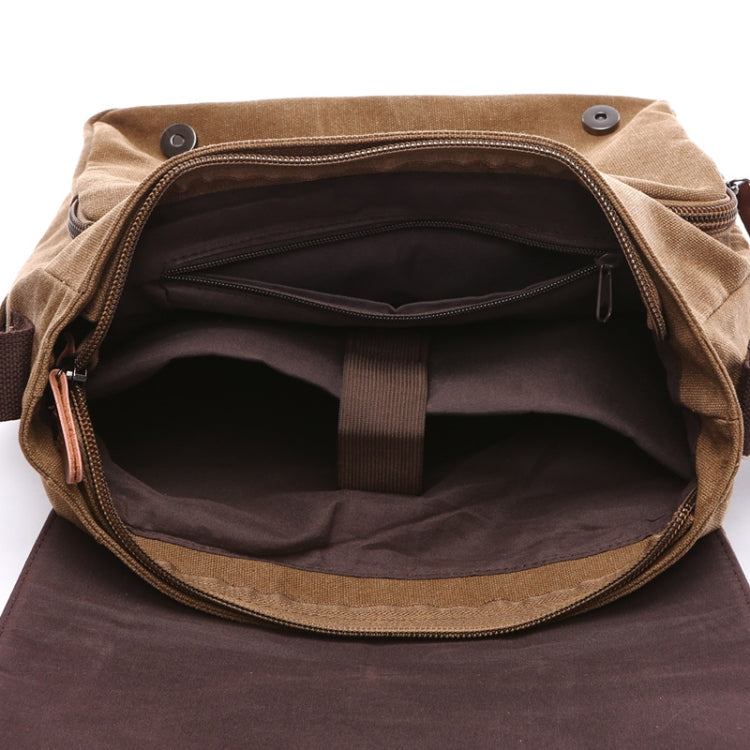 Versatile Canvas Shoulder Messenger Bag Business Computer Bag, Khaki Large, Dark Blue Large, Coffee Large, Black Large, Khaki Medium, Dark Blue Medium, Coffee Medium, Gray Large, Gray Medium, Green Large, Green Medium