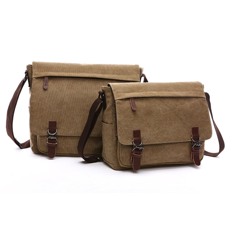 Versatile Canvas Shoulder Messenger Bag Business Computer Bag, Khaki Large, Dark Blue Large, Coffee Large, Black Large, Khaki Medium, Dark Blue Medium, Coffee Medium, Gray Large, Gray Medium, Green Large, Green Medium