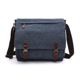 Versatile Canvas Shoulder Messenger Bag Business Computer Bag, Khaki Large, Dark Blue Large, Coffee Large, Black Large, Khaki Medium, Dark Blue Medium, Coffee Medium, Gray Large, Gray Medium, Green Large, Green Medium Dark Blue Large