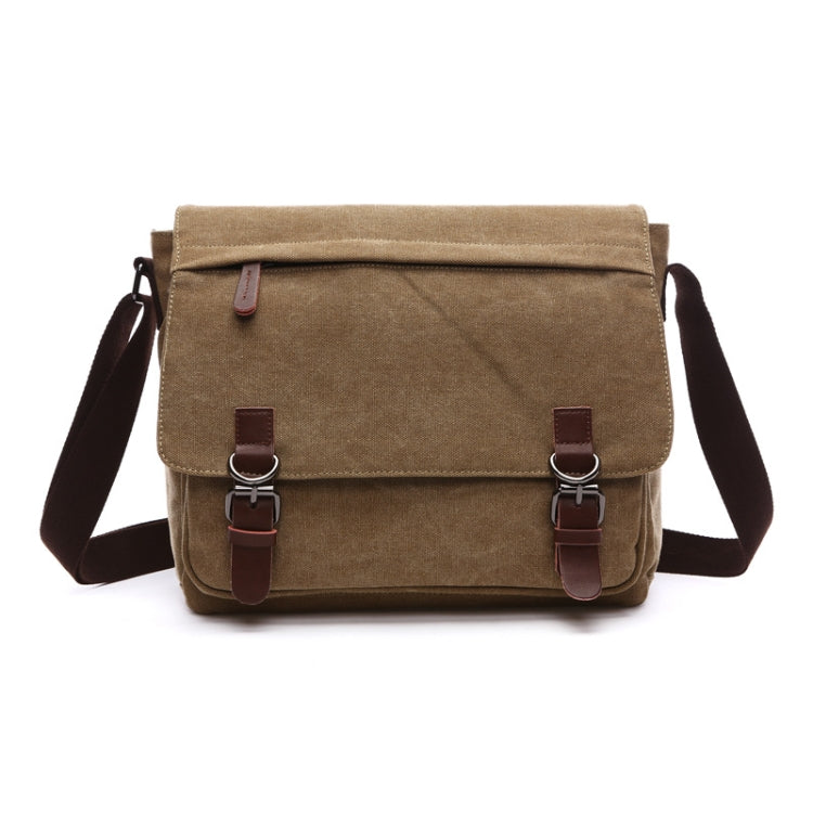 Versatile Canvas Shoulder Messenger Bag Business Computer Bag, Khaki Large, Dark Blue Large, Coffee Large, Black Large, Khaki Medium, Dark Blue Medium, Coffee Medium, Gray Large, Gray Medium, Green Large, Green Medium Khaki Medium
