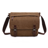 Versatile Canvas Shoulder Messenger Bag Business Computer Bag, Khaki Large, Dark Blue Large, Coffee Large, Black Large, Khaki Medium, Dark Blue Medium, Coffee Medium, Gray Large, Gray Medium, Green Large, Green Medium Coffee Medium