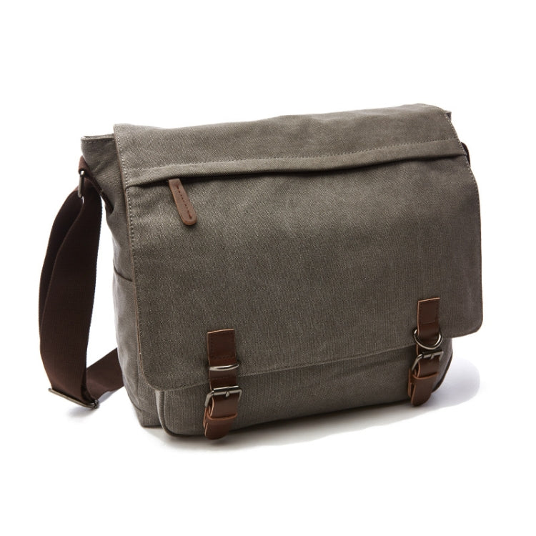 Versatile Canvas Shoulder Messenger Bag Business Computer Bag, Khaki Large, Dark Blue Large, Coffee Large, Black Large, Khaki Medium, Dark Blue Medium, Coffee Medium, Gray Large, Gray Medium, Green Large, Green Medium Gray Large
