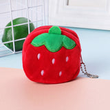 2pcs Children Cartoon Plush Three-dimensional Key Coin Purse, Panda, Shy Rabbit, Strawberry Rabbit, Shy Bear, Yellow Duckling, Chick, Black Rabbit, Red Strawberry, Red Cat Eagle, Blue Panda, Ladybug, Frog Red Strawberry Red Strawberry