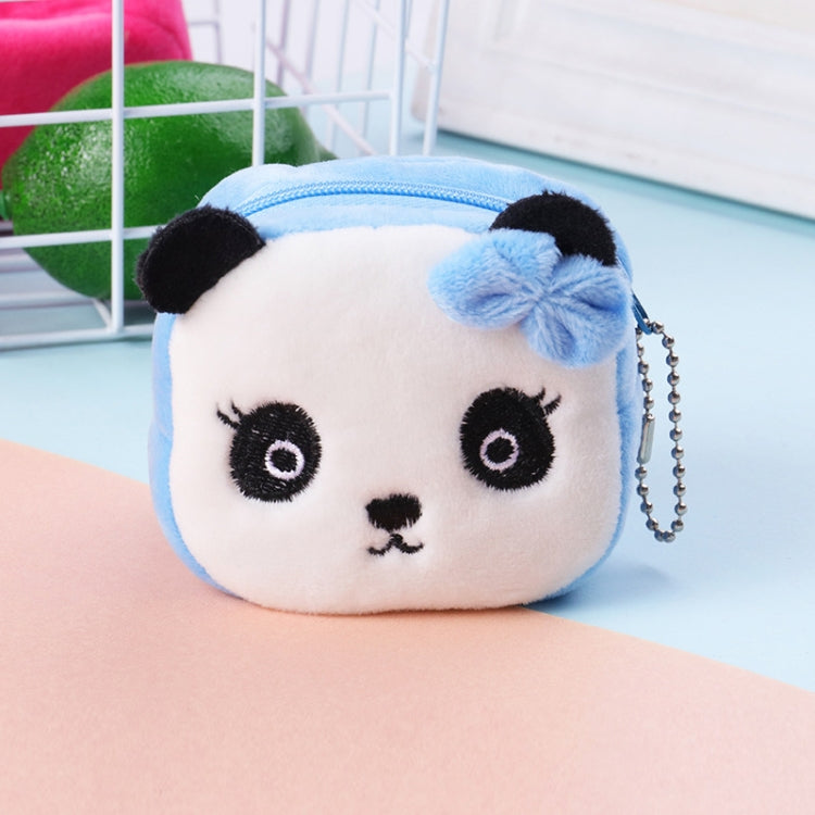2pcs Children Cartoon Plush Three-dimensional Key Coin Purse, Panda, Shy Rabbit, Strawberry Rabbit, Shy Bear, Yellow Duckling, Chick, Black Rabbit, Red Strawberry, Red Cat Eagle, Blue Panda, Ladybug, Frog Blue Panda Blue Panda