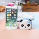2pcs Children Cartoon Plush Three-dimensional Key Coin Purse, Panda, Shy Rabbit, Strawberry Rabbit, Shy Bear, Yellow Duckling, Chick, Black Rabbit, Red Strawberry, Red Cat Eagle, Blue Panda, Ladybug, Frog