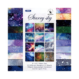 6 Inch 24 Sheets Scrapbooking Background Paper Art Handmade Crafts, Watercolor Starry Sky
