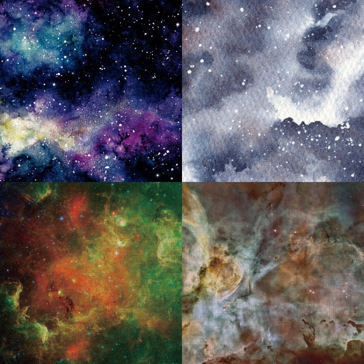 6 Inch 24 Sheets Scrapbooking Background Paper Art Handmade Crafts, Watercolor Starry Sky
