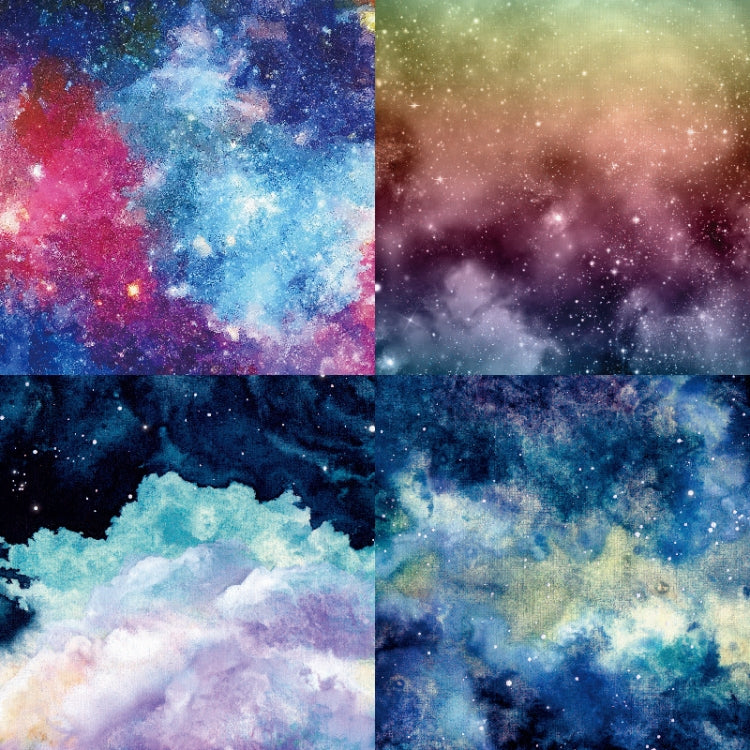 6 Inch 24 Sheets Scrapbooking Background Paper Art Handmade Crafts, Watercolor Starry Sky