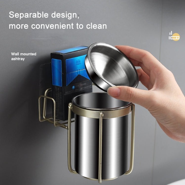 Stainless Steel Wall-mounted Ashtray Bathroom Multifunctional Ashtray Without Punching, Without Smoke Buckle, With Smoke Buckle