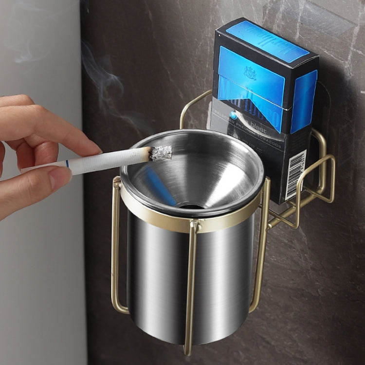 Stainless Steel Wall-mounted Ashtray Bathroom Multifunctional Ashtray Without Punching, Without Smoke Buckle, With Smoke Buckle