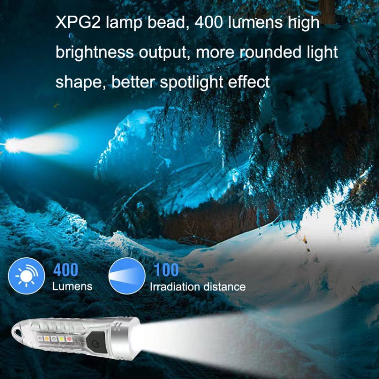 V1 Keychain Lantern Mini Light Flashlight Multifunctional Outdoor Home Flashlight, V1 Transparent White, V1 Transparent Pink