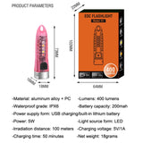 V1 Keychain Lantern Mini Light Flashlight Multifunctional Outdoor Home Flashlight, V1 Transparent White, V1 Transparent Pink