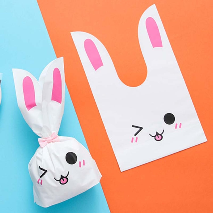 1bag Cartoon Rabbit Ears Gift Packaging Bags Candy Baking Snowflake Cookies Bags, 10x17cm, 13x23cm 10x17cm Squinting Rabbit