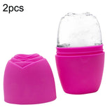 2pcs L-03-01 Face Ice Apparatus Massage Ice Roller Beauty Makeup Silicone Face Ice Tray, Makeup Charm Purple With Hole, Makeup Blue With Hole, Makeup Rose Red With Hole, Makeup Glacier White With Hole, Makeup Mysterious Black With Hole, Makeup Olive Gr... Makeup Rose Red Rose Red