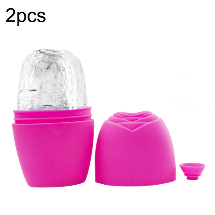 2pcs L-03-01 Face Ice Apparatus Massage Ice Roller Beauty Makeup Silicone Face Ice Tray, Makeup Charm Purple With Hole, Makeup Blue With Hole, Makeup Rose Red With Hole, Makeup Glacier White With Hole, Makeup Mysterious Black With Hole, Makeup Olive Gr... Makeup Rose Red With Hole Rose Red With Hole
