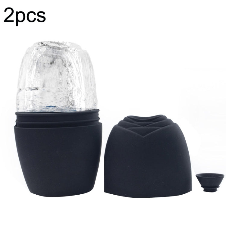2pcs L-03-01 Face Ice Apparatus Massage Ice Roller Beauty Makeup Silicone Face Ice Tray, Makeup Charm Purple With Hole, Makeup Blue With Hole, Makeup Rose Red With Hole, Makeup Glacier White With Hole, Makeup Mysterious Black With Hole, Makeup Olive Gr... Makeup Mysterious Black With Hole Mysterious Black With Hole