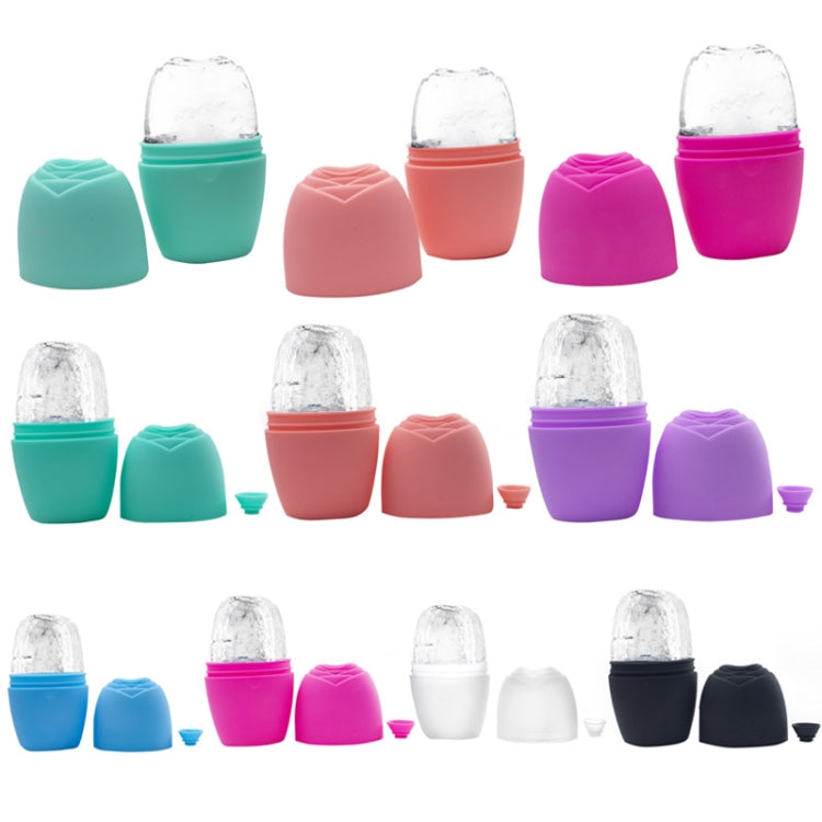 2pcs L-03-01 Face Ice Apparatus Massage Ice Roller Beauty Makeup Silicone Face Ice Tray, Makeup Charm Purple With Hole, Makeup Blue With Hole, Makeup Rose Red With Hole, Makeup Glacier White With Hole, Makeup Mysterious Black With Hole, Makeup Olive Gr...