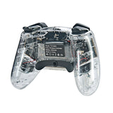 For Switch Pro Wireless Bluetooth Gamepad With LED Light Wake Up Function, Transparent With LED