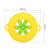 Silicone Flower Spill-proof Pot Lid Rotatable Pot Lid Kitchen Gadget, Size:, 23cm Yellow