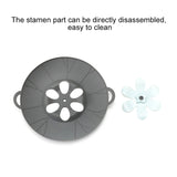 Silicone Flower Spill-proof Pot Lid Rotatable Pot Lid Kitchen Gadget, Size:, 23cm Yellow