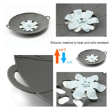 Silicone Flower Spill-proof Pot Lid Rotatable Pot Lid Kitchen Gadget, Size:, 23cm Yellow
