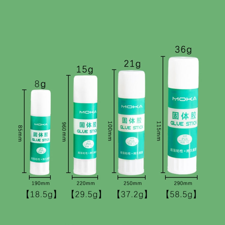 12pcs 15g MOKA Solid Glue Student Stationery Children Handmade Solid Glue Stick, 24pcs 8g, 12pcs 15g, 12pcs 21g, 12pcs 36g