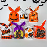 50pcs /Pack Halloween Packaging Bags Candy Snacks Treat Bags, 13.5x22cm