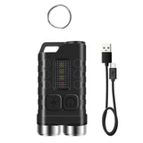 V3 Keychain Light USB Rechargeable Strong Light Mini Flashlight Transparent Black