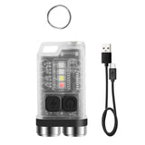 V3 Keychain Light USB Rechargeable Strong Light Mini Flashlight Fluorescent White