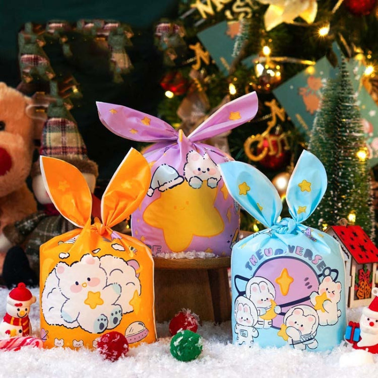 1bag Candy Packaging Bags Baking Biscuit Gift Bags, Green White Cat, Red Fried Egg, Year Rabbit, Little Rabbit and Bear, White Christmas Boy Girl, White Rainy Animal, Green Scarf Bear, Space Rabbit, Red Snow Carnival, Strawberry Flower, Red Scarf Bear ... Space Rabbit Space Rabbit
