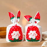 1bag Candy Packaging Bags Baking Biscuit Gift Bags, Green White Cat, Red Fried Egg, Year Rabbit, Little Rabbit and Bear, White Christmas Boy Girl, White Rainy Animal, Green Scarf Bear, Space Rabbit, Red Snow Carnival, Strawberry Flower, Red Scarf Bear ... Strawberry Flower Strawberry Flower
