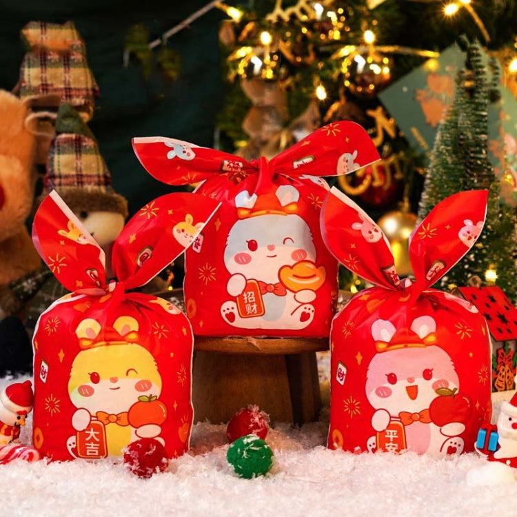 1bag Candy Packaging Bags Baking Biscuit Gift Bags, Green White Cat, Red Fried Egg, Year Rabbit, Little Rabbit and Bear, White Christmas Boy Girl, White Rainy Animal, Green Scarf Bear, Space Rabbit, Red Snow Carnival, Strawberry Flower, Red Scarf Bear ... Year Rabbit Year Rabbit