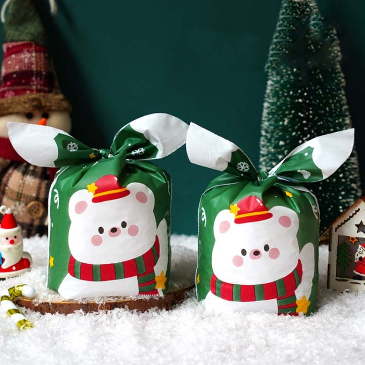 1bag Candy Packaging Bags Baking Biscuit Gift Bags, Green White Cat, Red Fried Egg, Year Rabbit, Little Rabbit and Bear, White Christmas Boy Girl, White Rainy Animal, Green Scarf Bear, Space Rabbit, Red Snow Carnival, Strawberry Flower, Red Scarf Bear ... Green Scarf Bear Green Scarf Bear