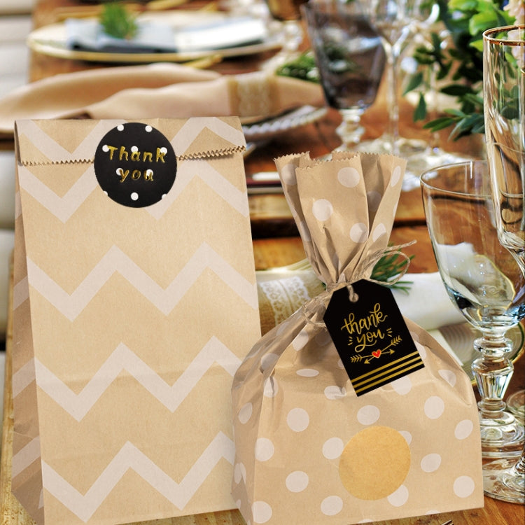 24 In 1 Point Striped Cowhide Paper Bag Retro Thanks Gift Bag Party Bakery Biscuits Candy Bag, 24 In 1 Style 1, 24 In 1 Style 2