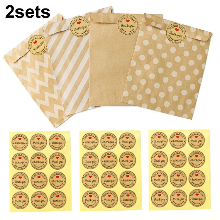 2sets Wave Dot Packaging Kraft Paper Bag Stickers DIY Baking Packaging Gift Bags, 2sets G4-40+Thank You Sticker, 2sets G4-41+Merci Sticker 2sets G4-40+Thank You Sticker G4-40+Thank You Sticker