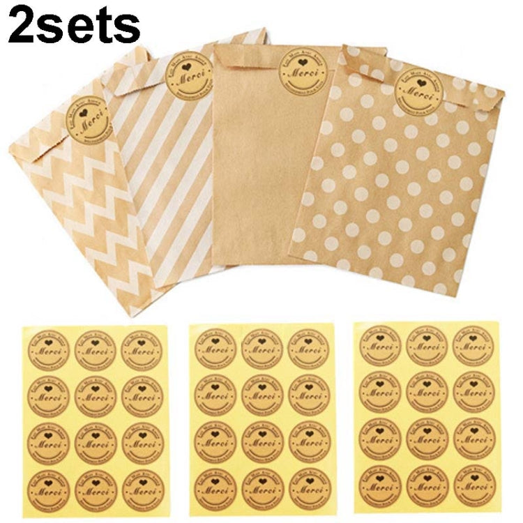 2sets Wave Dot Packaging Kraft Paper Bag Stickers DIY Baking Packaging Gift Bags, 2sets G4-40+Thank You Sticker, 2sets G4-41+Merci Sticker 2sets G4-41+Merci Sticker G4-41+Merci Sticker