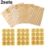 2sets Wave Dot Packaging Kraft Paper Bag Stickers DIY Baking Packaging Gift Bags, 2sets G4-40+Thank You Sticker, 2sets G4-41+Merci Sticker 2sets G4-41+Merci Sticker G4-41+Merci Sticker