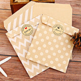 2sets Wave Dot Packaging Kraft Paper Bag Stickers DIY Baking Packaging Gift Bags, 2sets G4-40+Thank You Sticker, 2sets G4-41+Merci Sticker