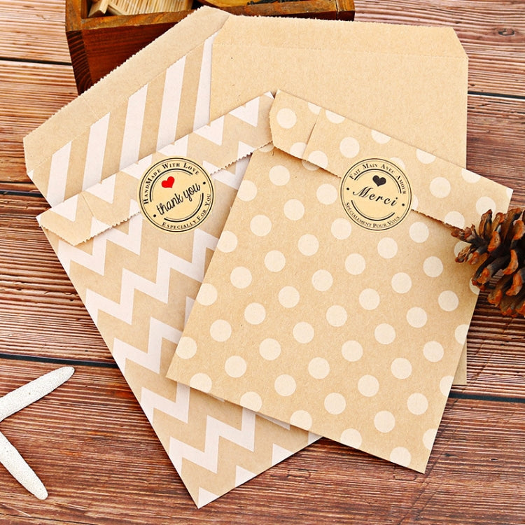 2sets Wave Dot Packaging Kraft Paper Bag Stickers DIY Baking Packaging Gift Bags, 2sets G4-40+Thank You Sticker, 2sets G4-41+Merci Sticker