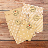 2sets Wave Dot Packaging Kraft Paper Bag Stickers DIY Baking Packaging Gift Bags, 2sets G4-40+Thank You Sticker, 2sets G4-41+Merci Sticker