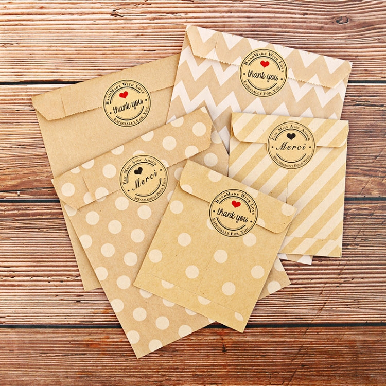 2sets Wave Dot Packaging Kraft Paper Bag Stickers DIY Baking Packaging Gift Bags, 2sets G4-40+Thank You Sticker, 2sets G4-41+Merci Sticker