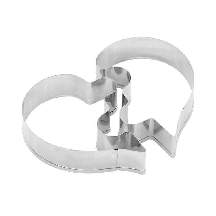 Left Heart+Right Heart Love Puzzle Biscuit Mold, Heart Shape