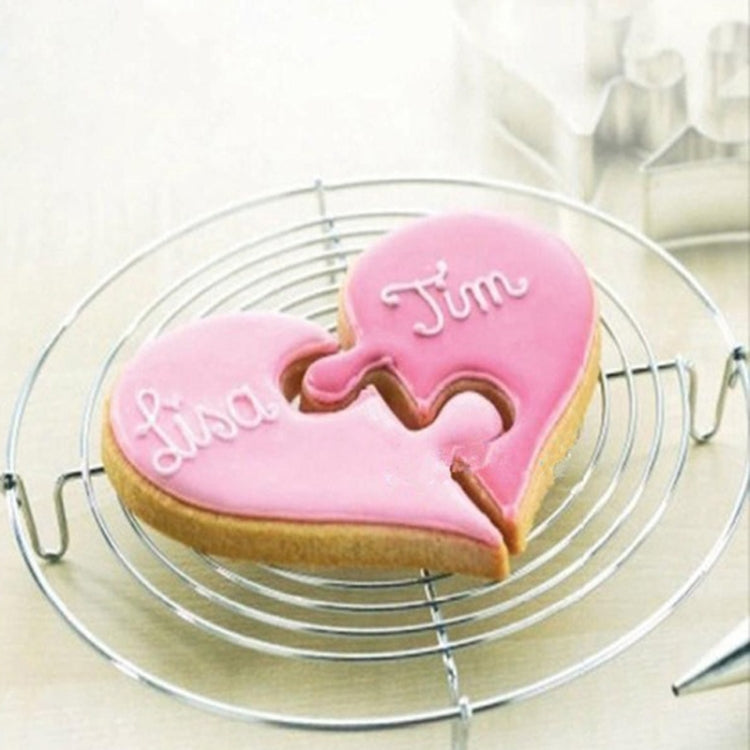 Left Heart+Right Heart Love Puzzle Biscuit Mold, Heart Shape