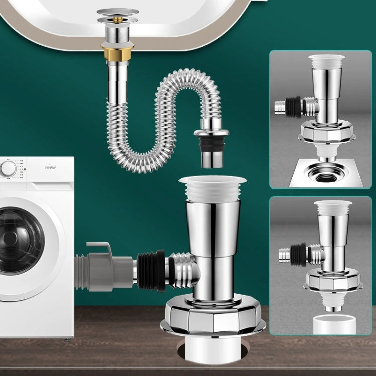 Three Head Washing Machine Floor Drain Joint Pipe Connector, B1, B2, B3, B4