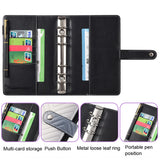 A6 PU Macaron Gradient Color Loose-leaf Notepad Notebook Budget Book, Gradient Purple, Gradient Black