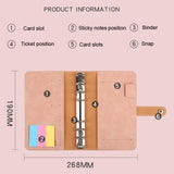 H666 A6 Loose-leaf Binder Cash Budget Handbook Vintage PU Leather Notebook with Window, H666 Light Gray, H666 Dark Gray, H666 Amber Brown, H666 Treasure Blue, H666 Denim Blue, H666 Retro Green, H666 Taro Purple, H666 Pink